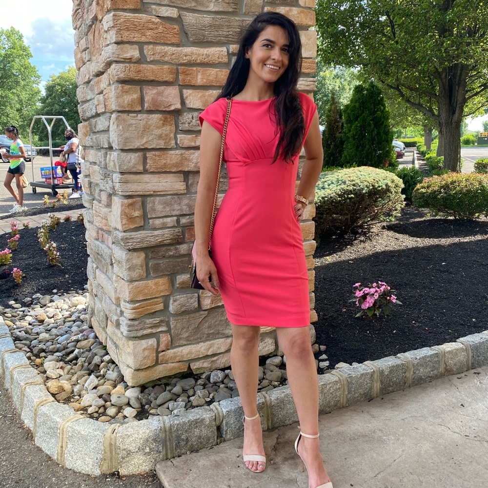 Calvin Klein Vibrant Pink Midi Dress